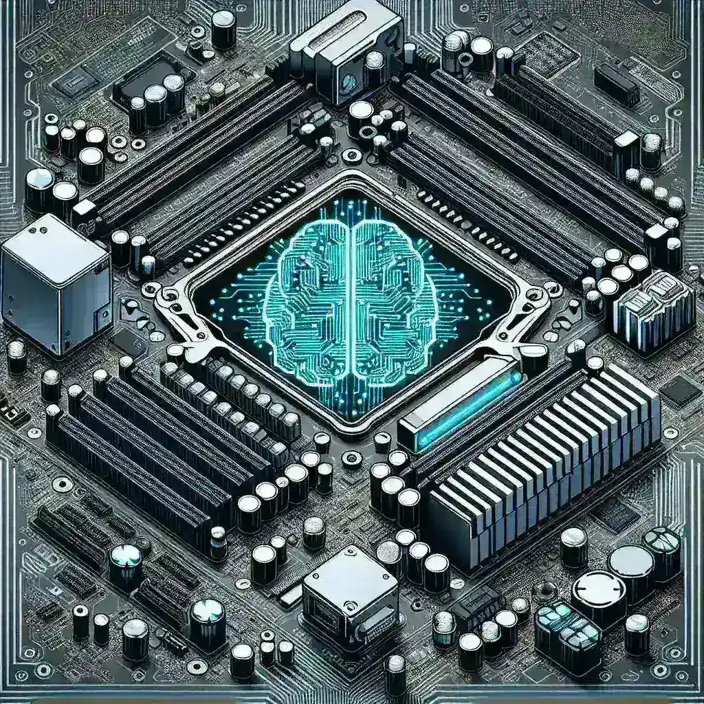 "Imagem da nova placa-mãe da Asus, destacando o recurso de overclock automático por inteligência artificial, ideal para entusiastas de hardware e gamers em busca de maior desempenho."